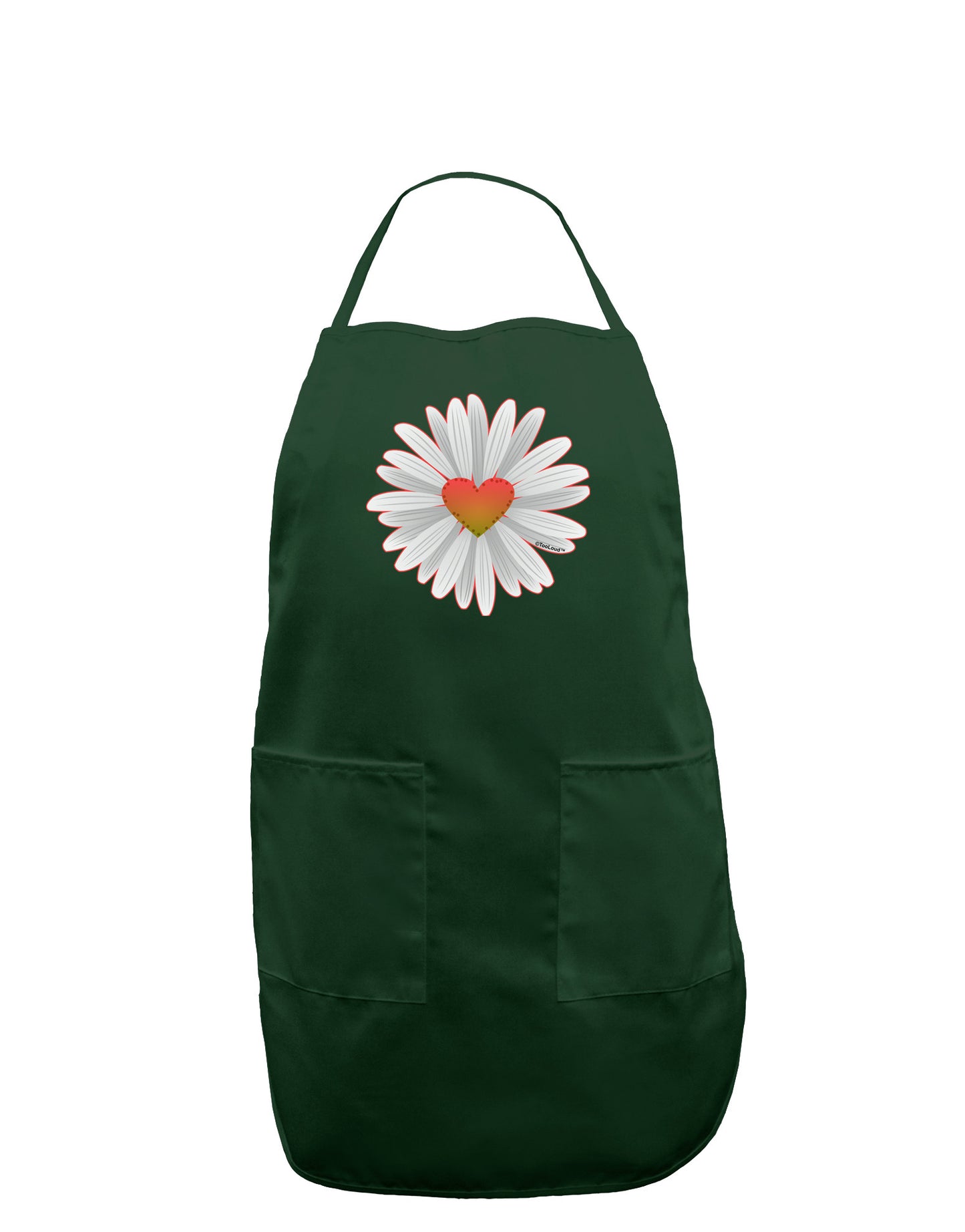 Pretty Daisy Heart Dark Adult Apron-Bib Apron-TooLoud-Hunter-One-Size-Davson Sales