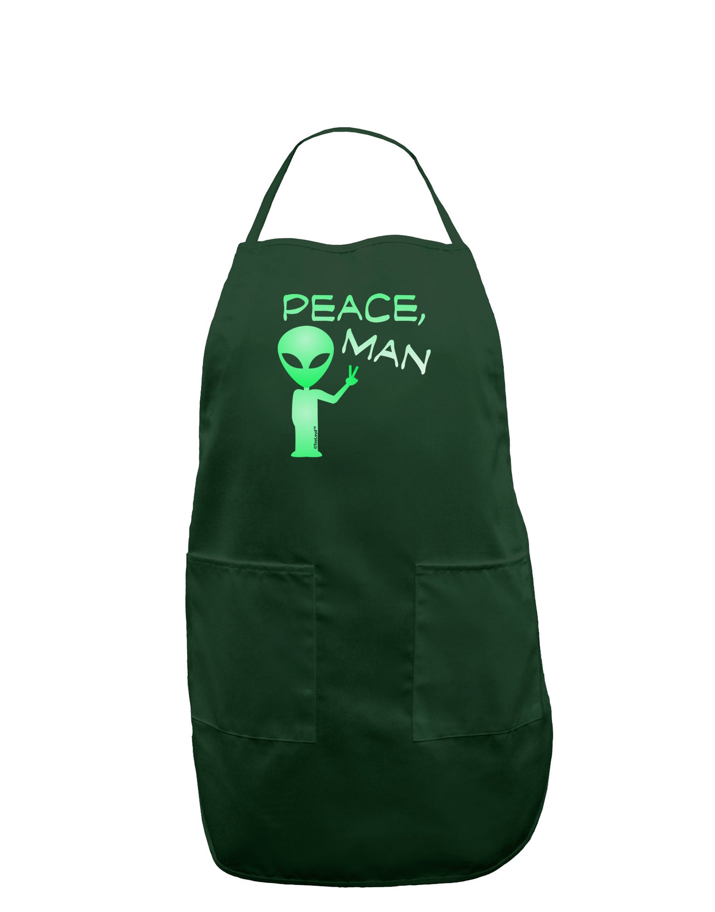 Peace Man Alien Dark Adult Apron-Bib Apron-TooLoud-Hunter-One-Size-Davson Sales