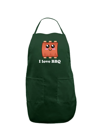 I love BBQ Ribs Dark Adult Apron-Bib Apron-TooLoud-Hunter-One-Size-Davson Sales