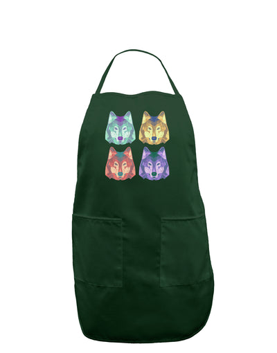 Geometric Wolf Head Pop Art Dark Adult Apron-Bib Apron-TooLoud-Hunter-One-Size-Davson Sales