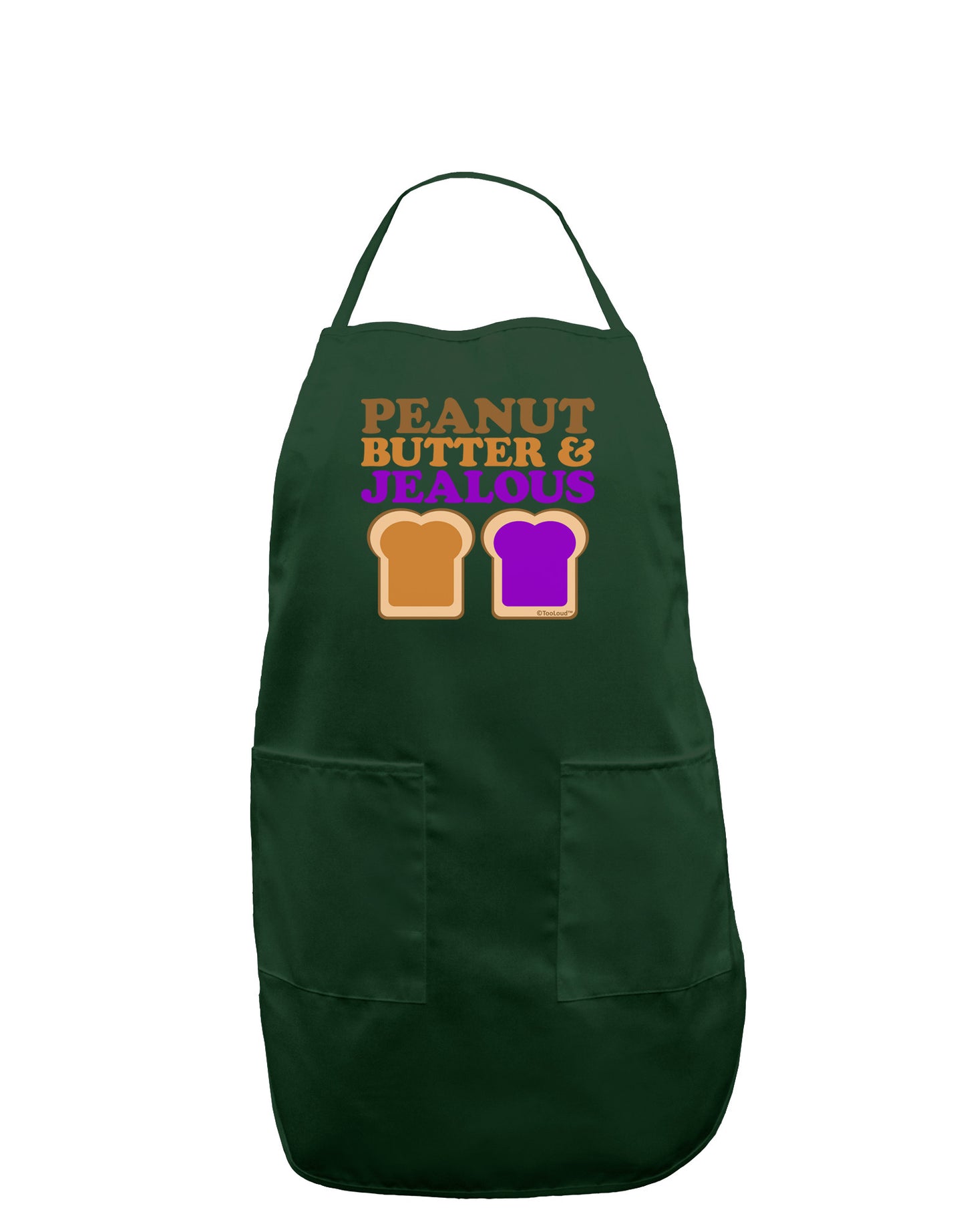 Peanut Butter and Jealous Dark Adult Apron by TooLoud-Bib Apron-TooLoud-Hunter-One-Size-Davson Sales