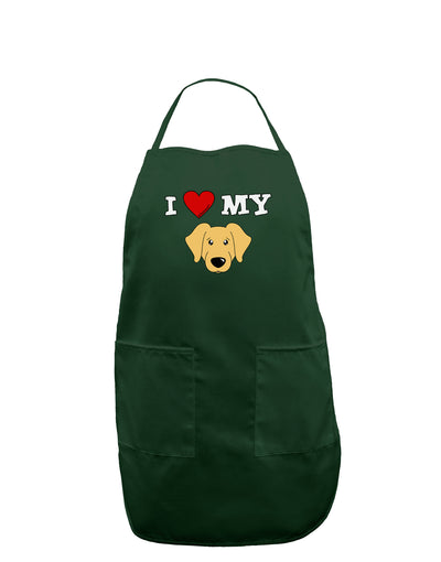 I Heart My - Cute Golden Retriever Dog Dark Adult Apron by TooLoud-Bib Apron-TooLoud-Hunter-One-Size-Davson Sales