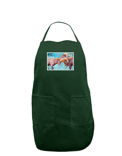 CO Bighorn Head Butt Watercolor Dark Adult Apron-Bib Apron-TooLoud-Hunter-One-Size-Davson Sales