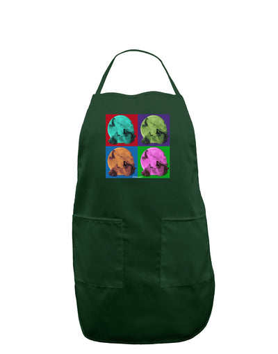 Three Wolves Howling - Pop-Art #1 Dark Adult Apron by TooLoud-Bib Apron-TooLoud-Hunter-One-Size-Davson Sales