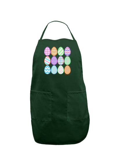 Cute Faux Applique Easter Eggs Dark Adult Apron-Bib Apron-TooLoud-Hunter-One-Size-Davson Sales