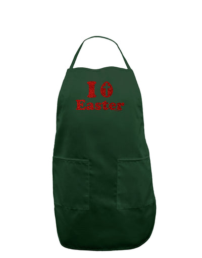 I Egg Cross Easter - Red Glitter Dark Adult Apron by TooLoud