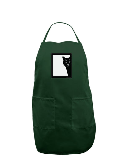 Cat Peeking Dark Adult Apron by TooLoud-Bib Apron-TooLoud-Hunter-One-Size-Davson Sales