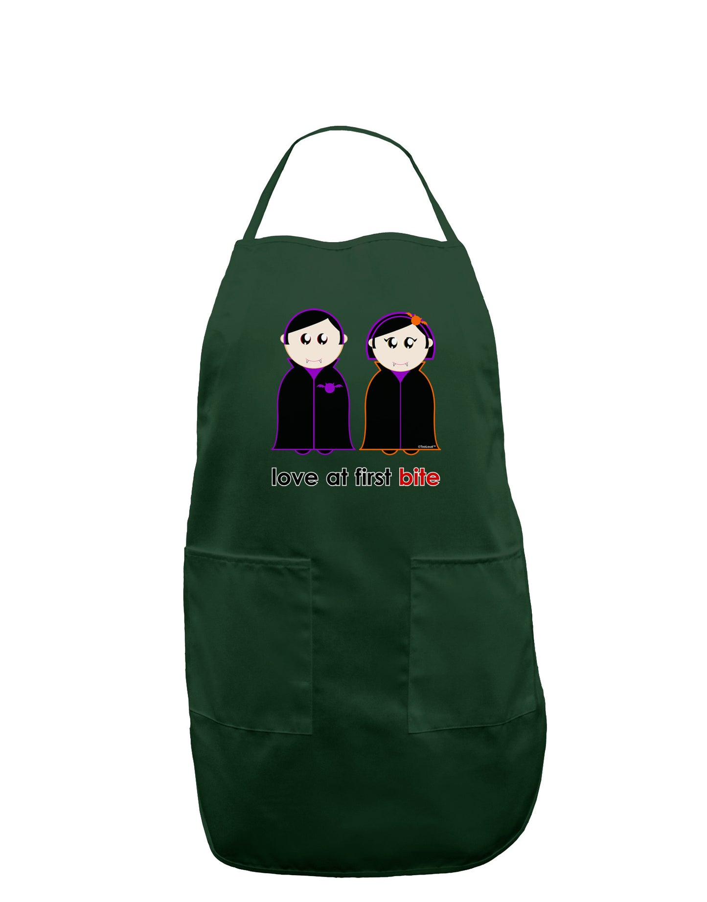 Love at First Bite Vampire Couple Halloween Dark Adult Apron-Bib Apron-TooLoud-Hunter-One-Size-Davson Sales