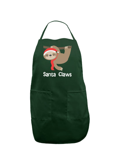 Cute Christmas Sloth - Santa Claws Dark Adult Apron by TooLoud-Bib Apron-TooLoud-Hunter-One-Size-Davson Sales