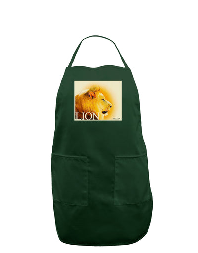 Lion Watercolor 3 Text Dark Adult Apron-Bib Apron-TooLoud-Hunter-One-Size-Davson Sales