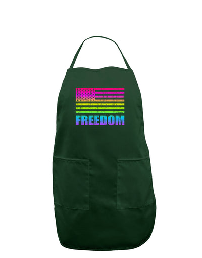 American Pride - Rainbow Flag - Freedom Dark Adult Apron-Bib Apron-TooLoud-Hunter-One-Size-Davson Sales