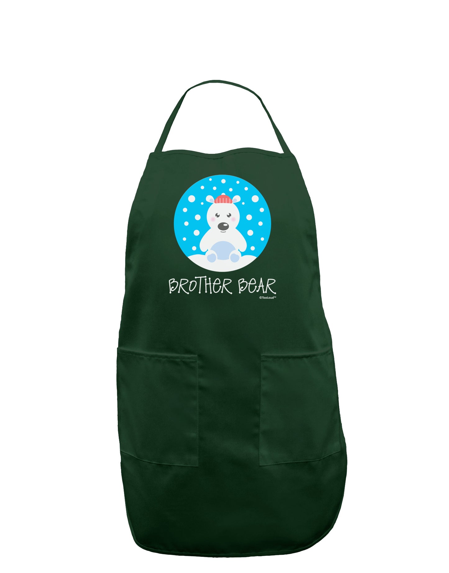 Matching Polar Bear Family - Brother Bear Dark Adult Apron by TooLoud-Bib Apron-TooLoud-Hunter-One-Size-Davson Sales