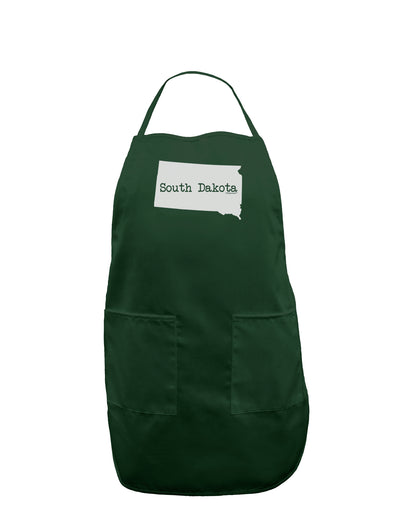 South Dakota - United States Shape Dark Adult Apron by TooLoud-Bib Apron-TooLoud-Hunter-One-Size-Davson Sales