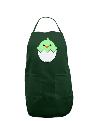 Cute Hatching Chick - Green Dark Adult Apron by TooLoud-Bib Apron-TooLoud-Hunter-One-Size-Davson Sales