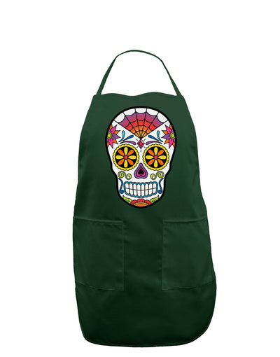 Version 1 Colorful Day of the Dead Calavera Dark Adult Apron-Bib Apron-TooLoud-Hunter-One-Size-Davson Sales