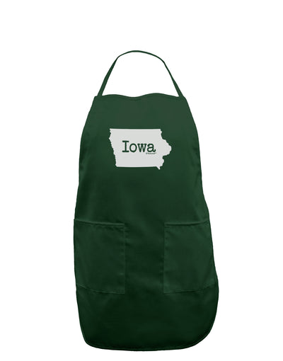 Iowa - United States Shape Dark Adult Apron by TooLoud-Bib Apron-TooLoud-Hunter-One-Size-Davson Sales