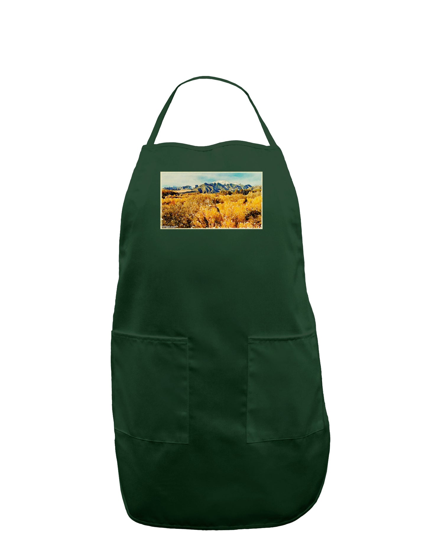 Mountain Forest Park Watercolor Dark Adult Apron-Bib Apron-TooLoud-Hunter-One-Size-Davson Sales