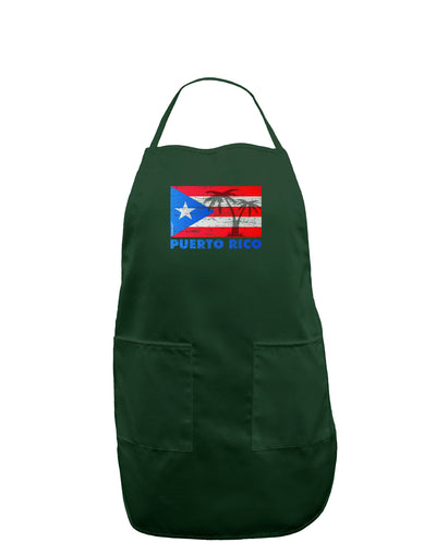 Distressed Puerto Rico Flag Dark Adult Apron-Bib Apron-TooLoud-Hunter-One-Size-Davson Sales