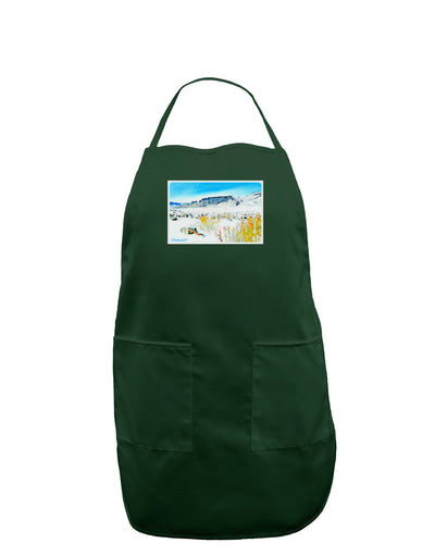 CO Snow Scene Watercolor Dark Adult Apron-Bib Apron-TooLoud-Hunter-One-Size-Davson Sales