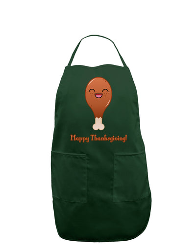 Cute Turkey Leg - Happy Thanksgiving Dark Adult Apron-Bib Apron-TooLoud-Hunter-One-Size-Davson Sales