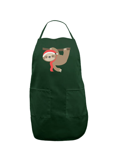 Cute Christmas Sloth with Santa Hat Dark Adult Apron-Bib Apron-TooLoud-Hunter-One-Size-Davson Sales