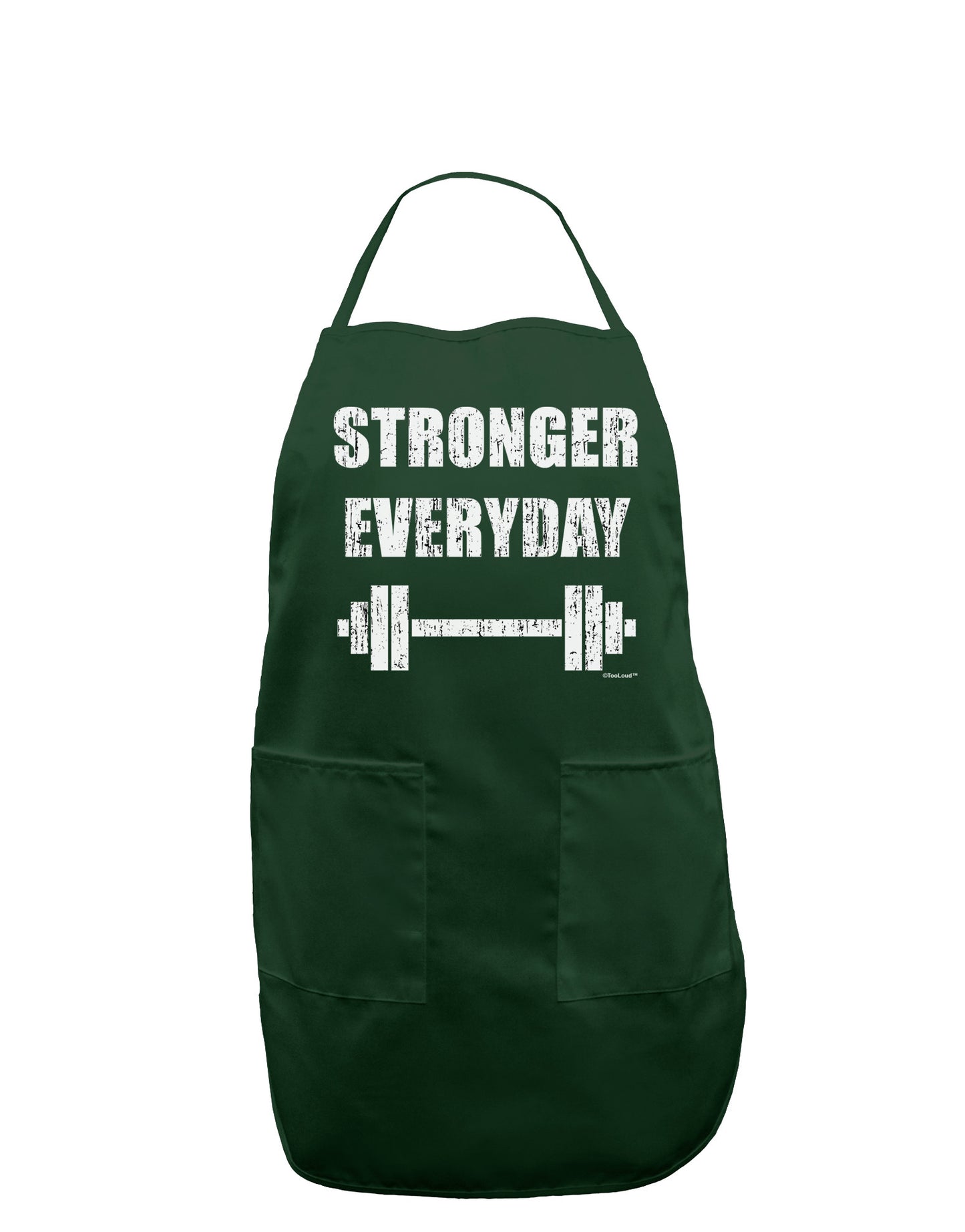 Stronger Everyday Gym Workout Dark Adult Apron-Bib Apron-TooLoud-Hunter-One-Size-Davson Sales