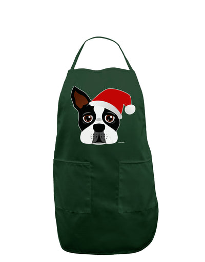 Cute Dog with Santa Hat - Christmas Dark Adult Apron-Bib Apron-TooLoud-Hunter-One-Size-Davson Sales