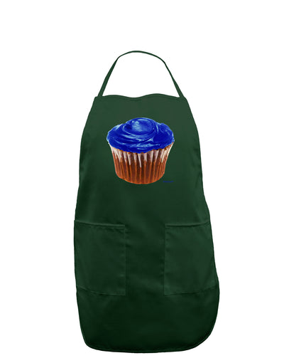 Giant Bright Blue Cupcake Dark Adult Apron by TooLoud-Bib Apron-TooLoud-Hunter-One-Size-Davson Sales