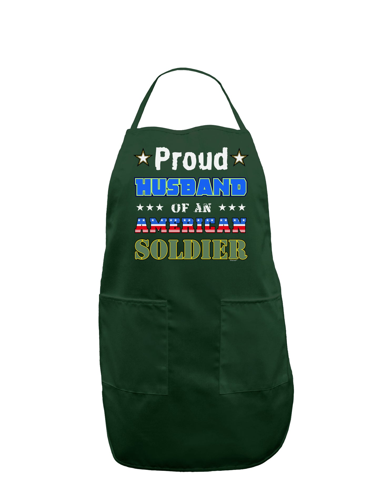 Proud Husband of an American Soldier Dark Adult Apron-Bib Apron-TooLoud-Hunter-One-Size-Davson Sales