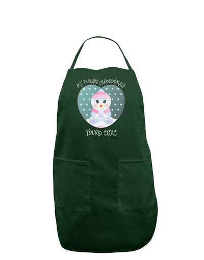 Personalized My First Christmas Snowbaby Girl Dark Adult Apron-Bib Apron-TooLoud-Hunter-One-Size-Davson Sales