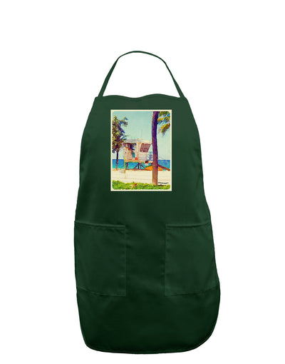 Lifeguard Station Watercolor Dark Adult Apron-Bib Apron-TooLoud-Hunter-One-Size-Davson Sales