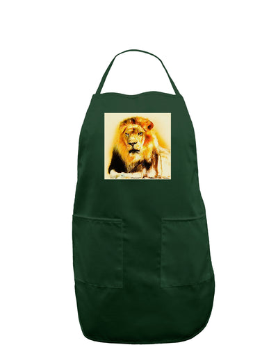 Lion Watercolor 4 Dark Adult Apron-Bib Apron-TooLoud-Hunter-One-Size-Davson Sales