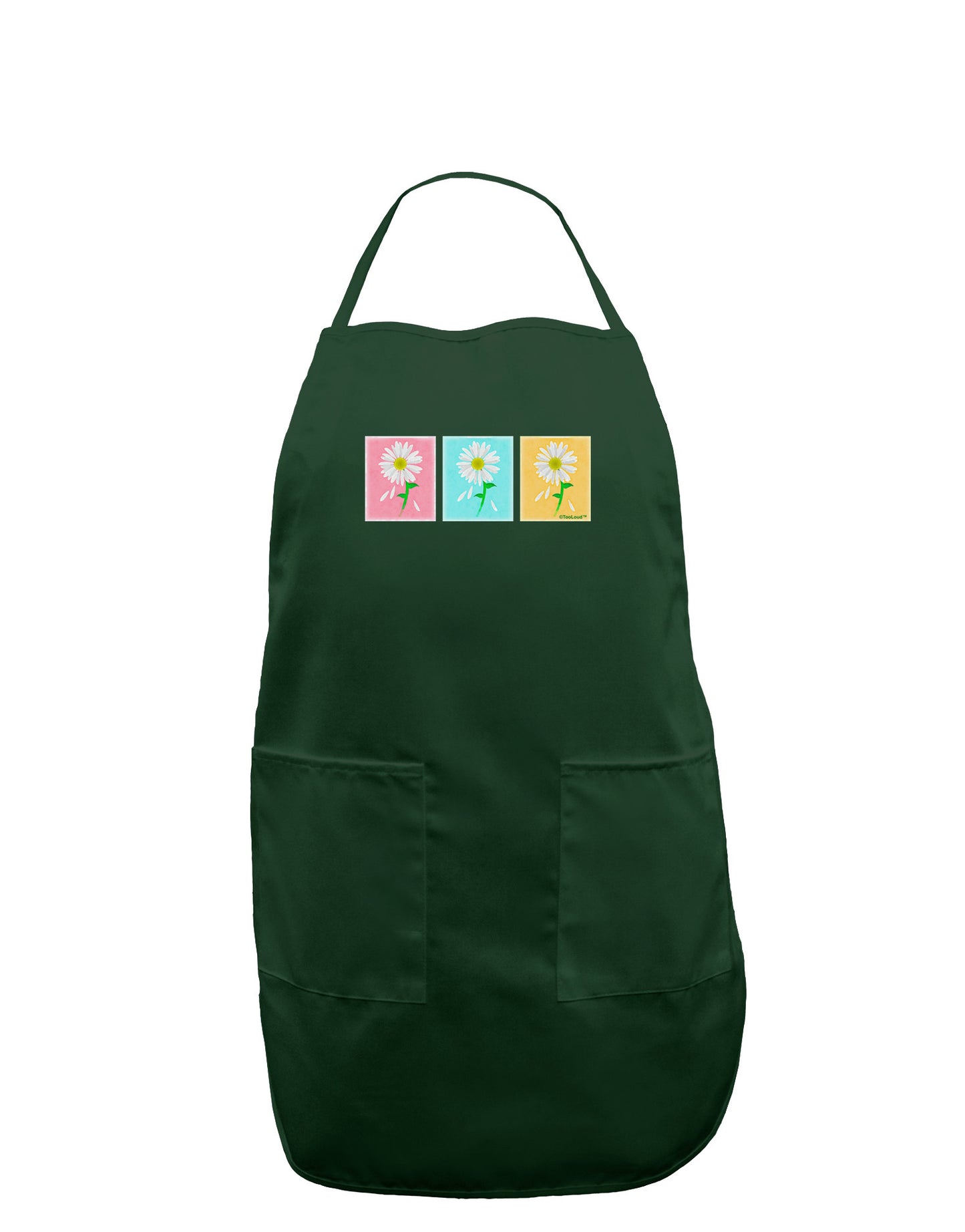 Pretty Daisies Watercolor Dark Adult Apron-Bib Apron-TooLoud-Hunter-One-Size-Davson Sales