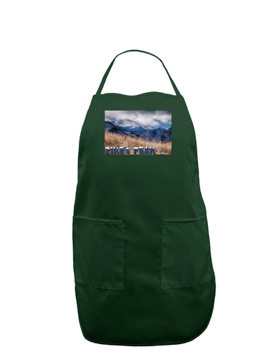 Pikes Peak CO Mountains Text Dark Adult Apron by TooLoud-Bib Apron-TooLoud-Hunter-One-Size-Davson Sales