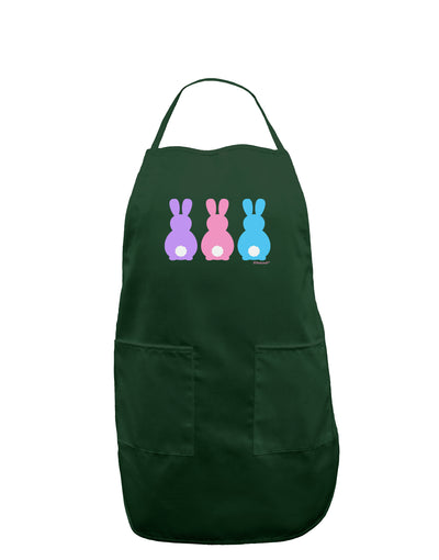 Three Easter Bunnies - Pastels Dark Adult Apron by TooLoud-Bib Apron-TooLoud-Hunter-One-Size-Davson Sales