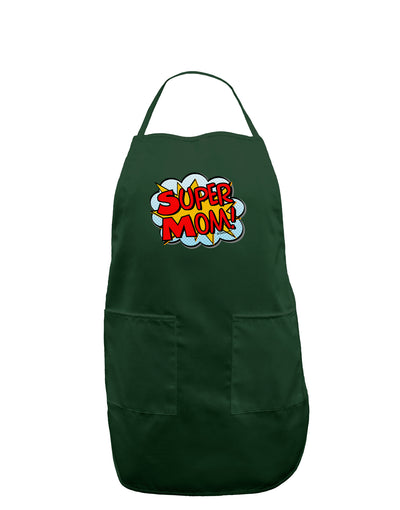 Super Mom - Superhero Comic Style Dark Adult Apron-Bib Apron-TooLoud-Hunter-One-Size-Davson Sales