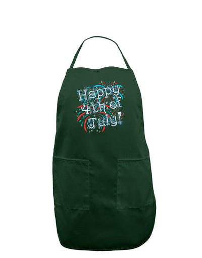 Happy 4th of July - Fireworks Design Dark Adult Apron-Bib Apron-TooLoud-Hunter-One-Size-Davson Sales