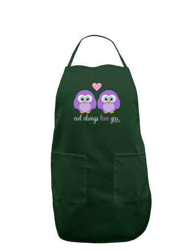 Owl Always Love You - Purple Owls Dark Adult Apron by TooLoud-Bib Apron-TooLoud-Hunter-One-Size-Davson Sales