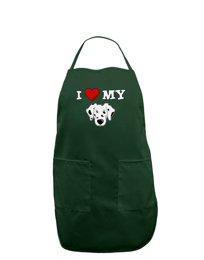 I Heart My - Cute Dalmatian Dog Dark Adult Apron by TooLoud-Bib Apron-TooLoud-Hunter-One-Size-Davson Sales