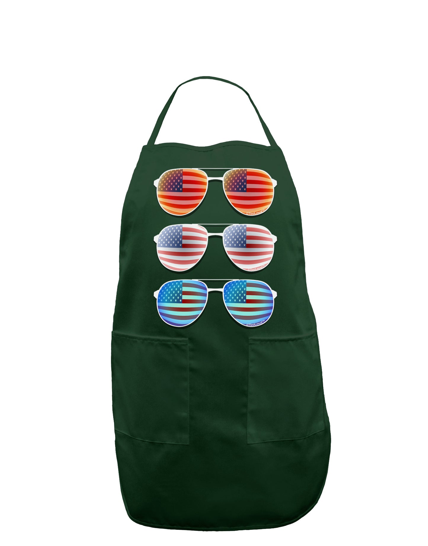 Red White and Blue USA Flag Aviators Dark Adult Apron-Bib Apron-TooLoud-Hunter-One-Size-Davson Sales