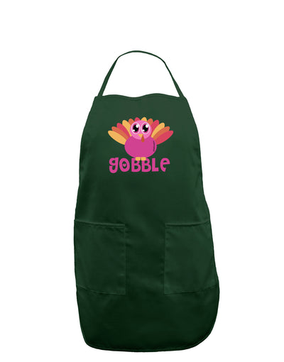 Cute Gobble Turkey Pink Dark Adult Apron-Bib Apron-TooLoud-Hunter-One-Size-Davson Sales