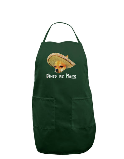 Chihuahua Dog with Sombrero - Cinco de Mayo Dark Adult Apron by TooLoud-Bib Apron-TooLoud-Hunter-One-Size-Davson Sales