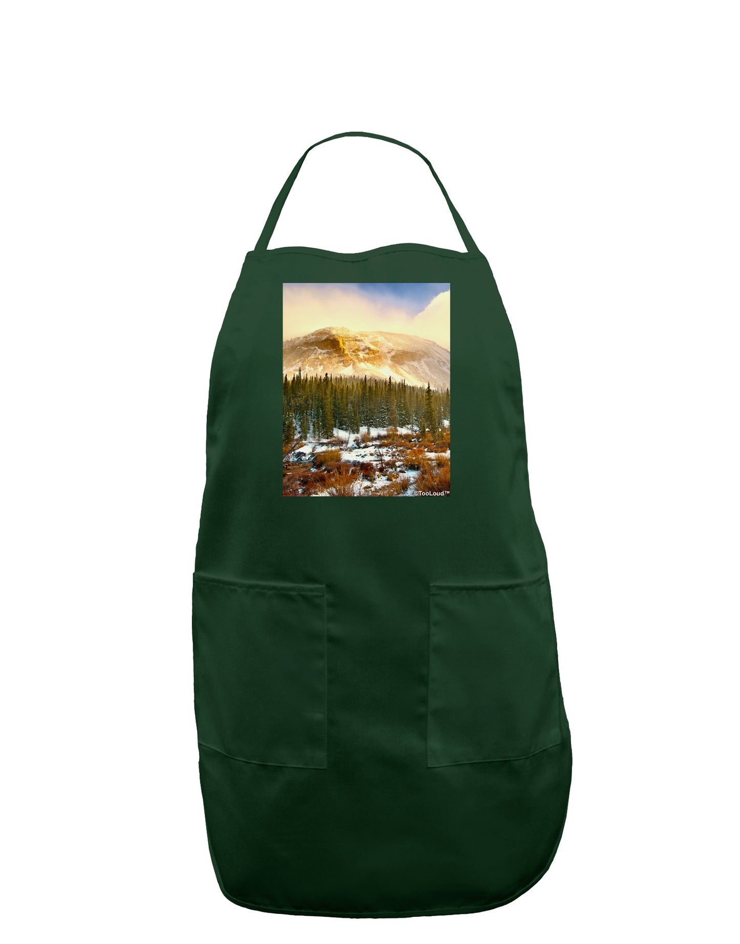 Nature Photography - Mountain Glow Dark Adult Apron by-Bib Apron-TooLoud-Hunter-One-Size-Davson Sales