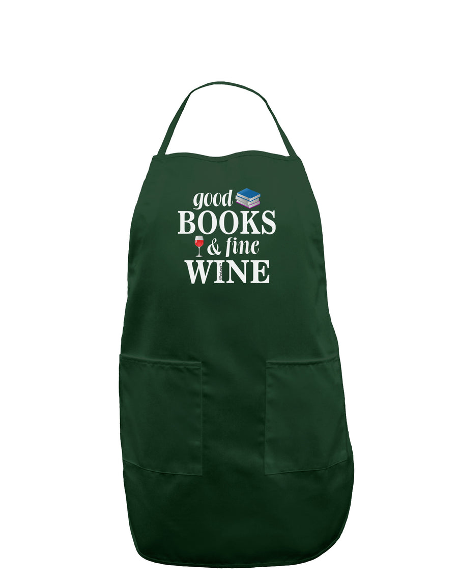 Good Books and Fine Wine Dark Adult Apron-Bib Apron-TooLoud-Black-One-Size-Davson Sales