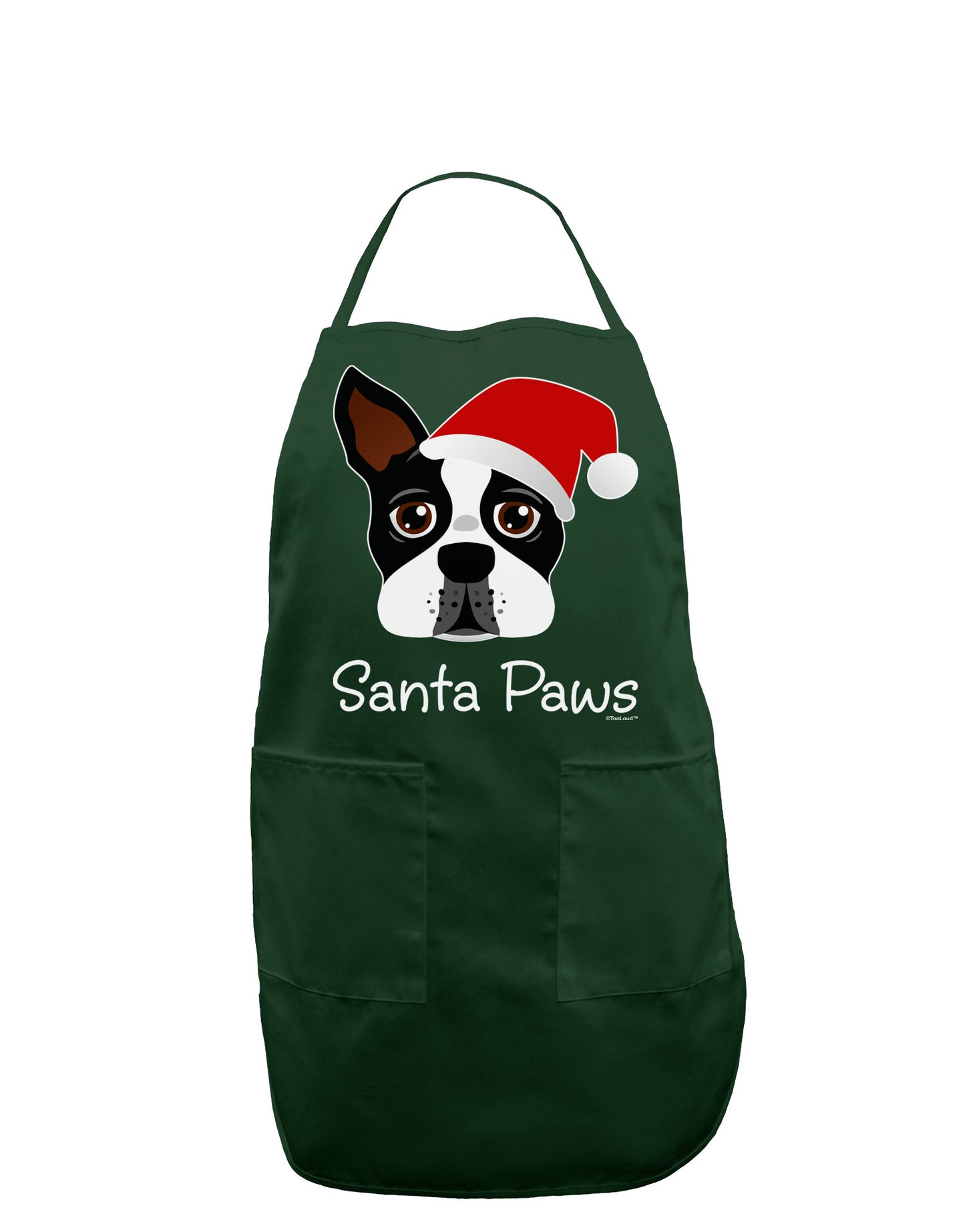 Santa Paws Christmas Dog Dark Adult Apron-Bib Apron-TooLoud-Hunter-One-Size-Davson Sales