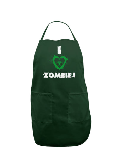 I Heart Zombies - Bio Hazard Heart Green Dark Adult Apron-Bib Apron-TooLoud-Hunter-One-Size-Davson Sales