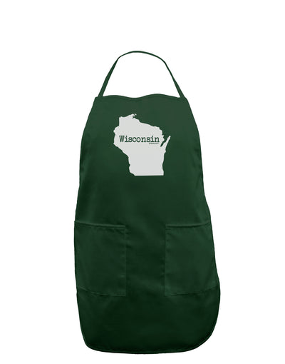 Wisconsin - United States Shape Dark Adult Apron-Bib Apron-TooLoud-Hunter-One-Size-Davson Sales