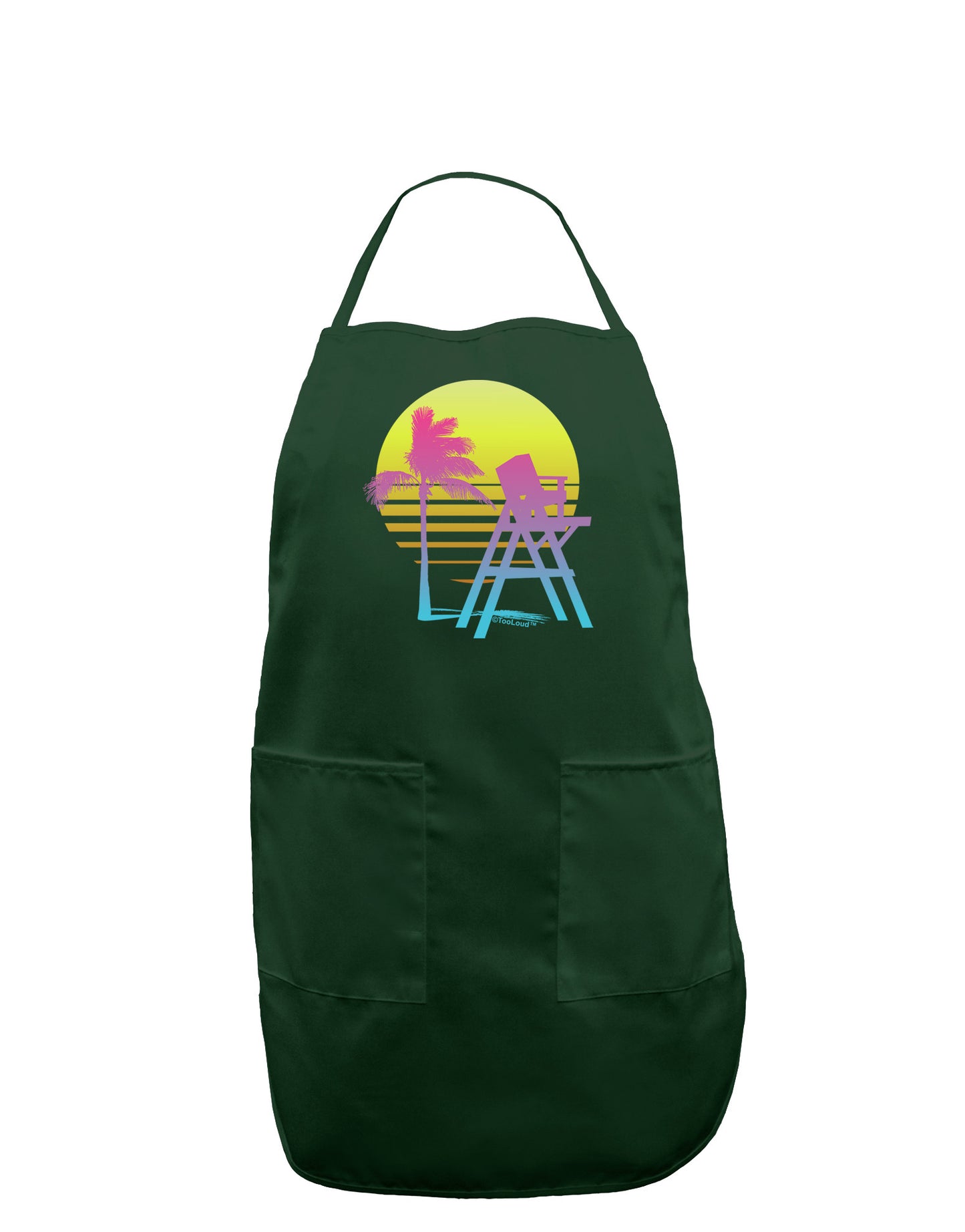 LA Beach Silhouette Letters Dark Adult Apron-Bib Apron-TooLoud-Hunter-One-Size-Davson Sales
