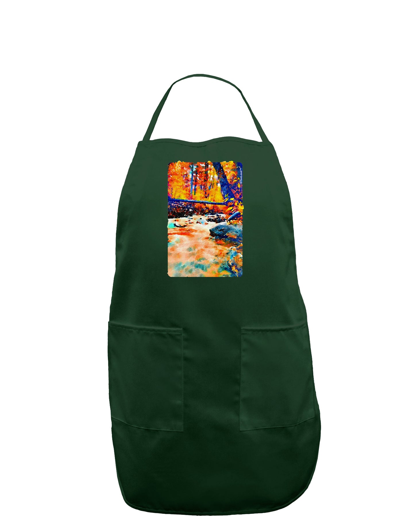 Mt Shavano Colorado Watercolor Dark Adult Apron-Bib Apron-TooLoud-Hunter-One-Size-Davson Sales