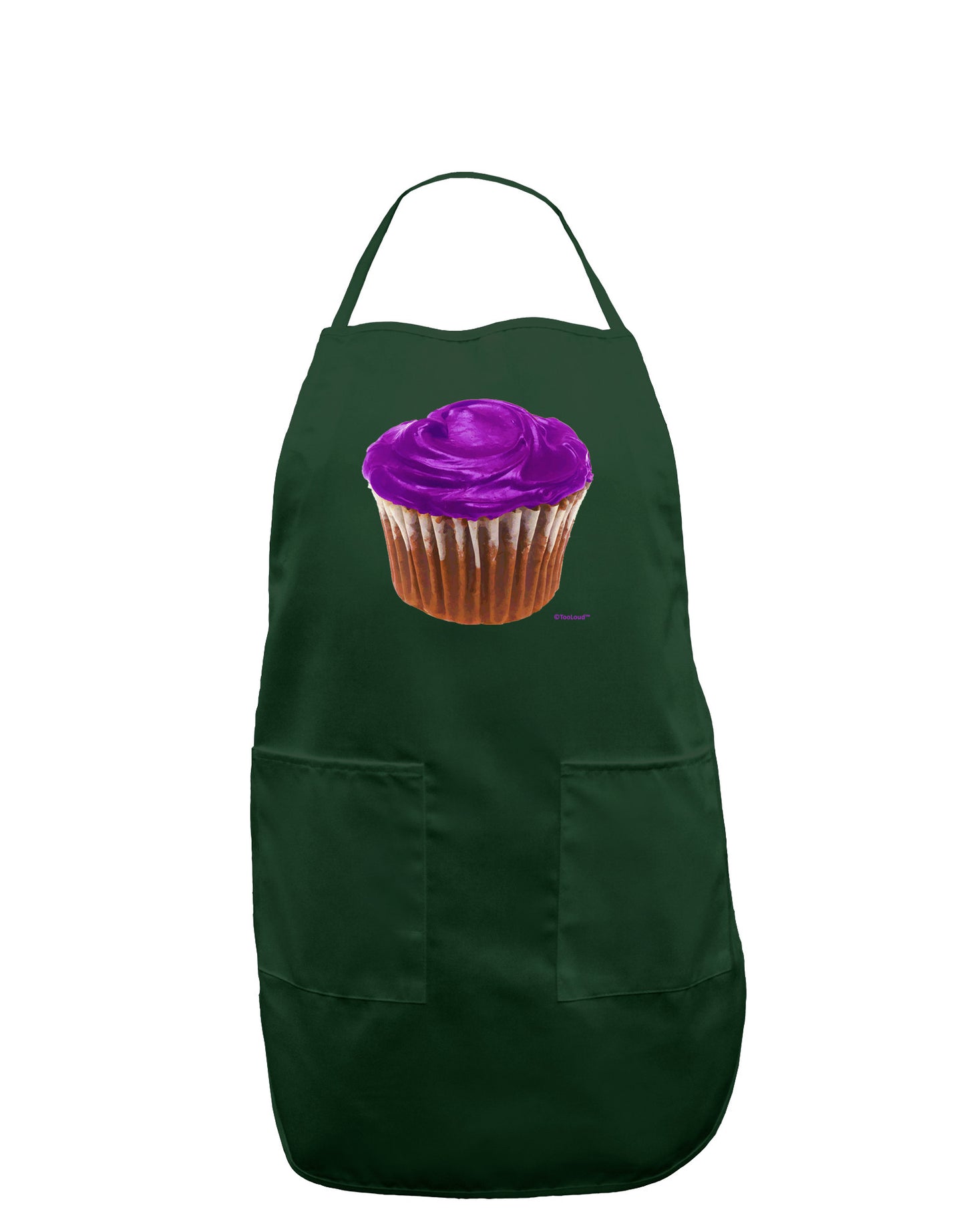Giant Bright Purple Cupcake Dark Adult Apron by TooLoud-Bib Apron-TooLoud-Hunter-One-Size-Davson Sales